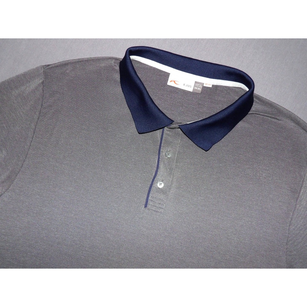 KJUS Short Sleeved Gray Stretch UPF 30+ Performance Polo Golf Shirt Men's 3XL